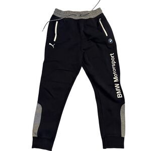 Puma BMW Motorsports Collab Black and Grey Drawstring Sweatpants Size S